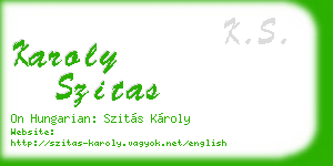 karoly szitas business card